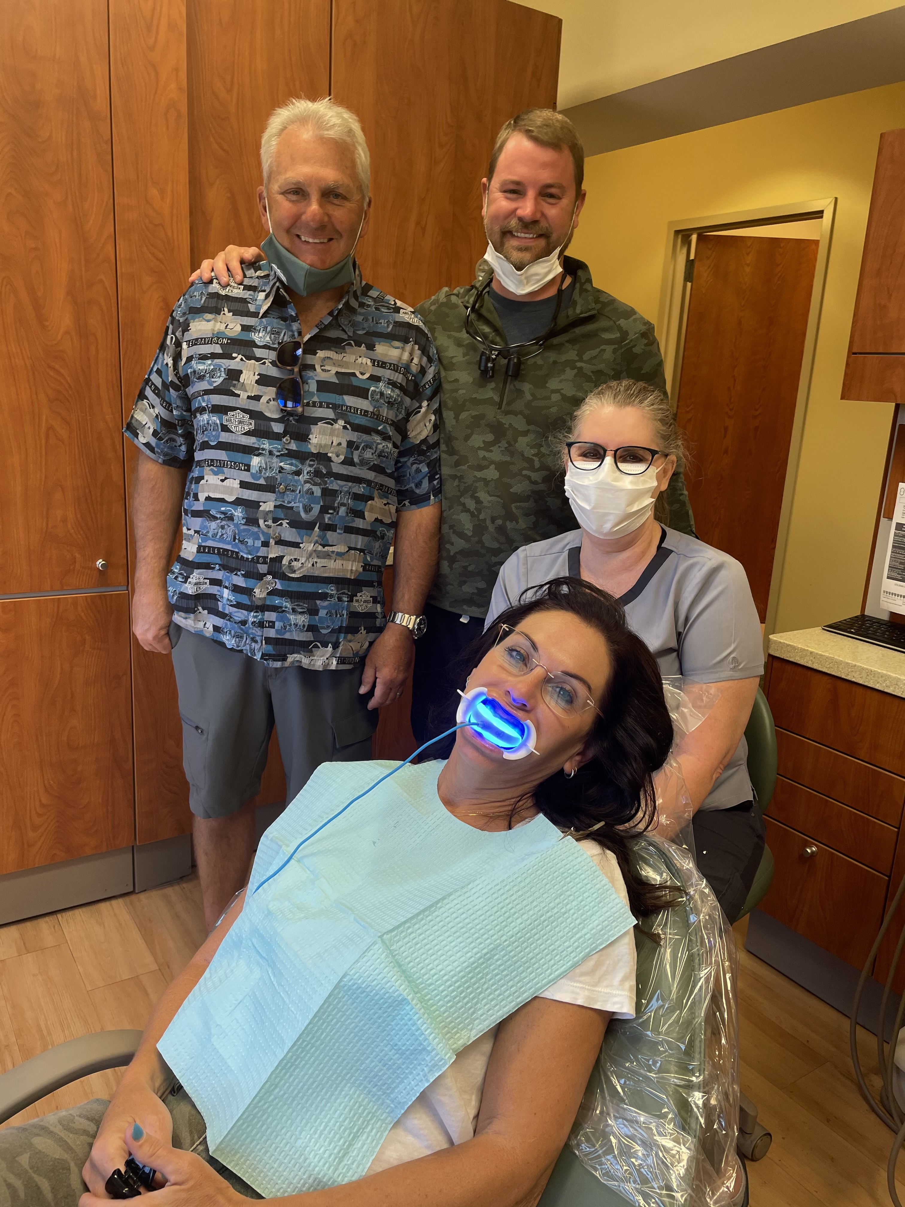 In-office teeth whitening with LED light at Klamer Family Dentistry